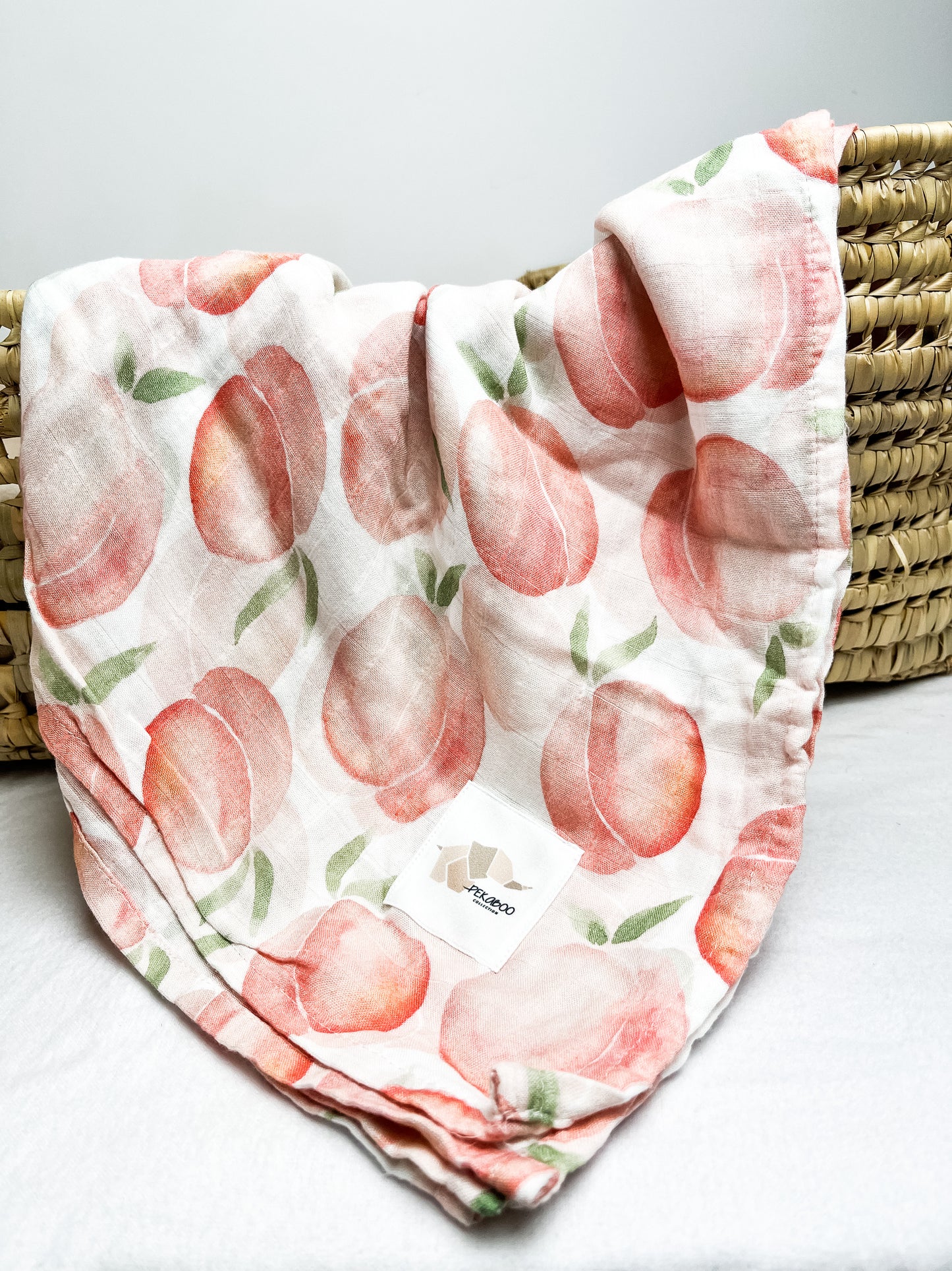 Couverture mousseline de bambou - Peach rosée