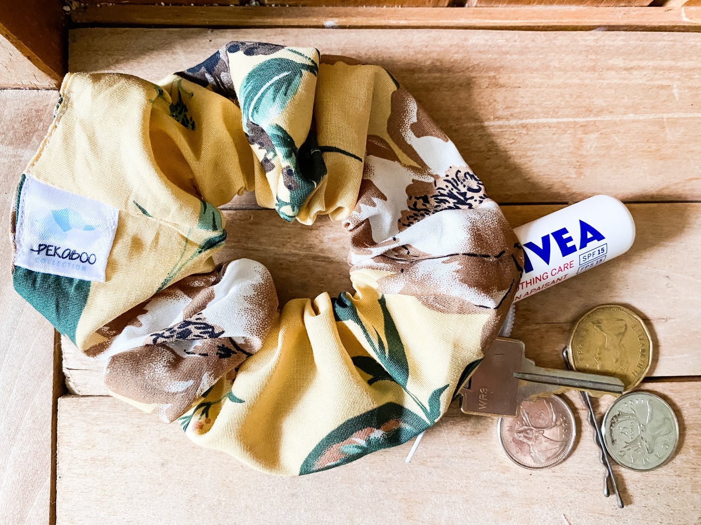 Chouchous à zip pochette - Fleuri beige