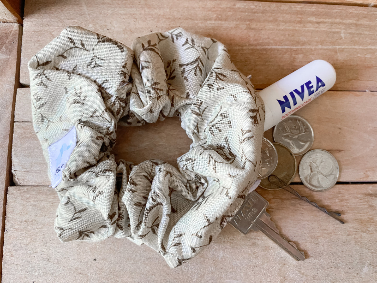 Chouchous à zip pochette - Feuillus beige