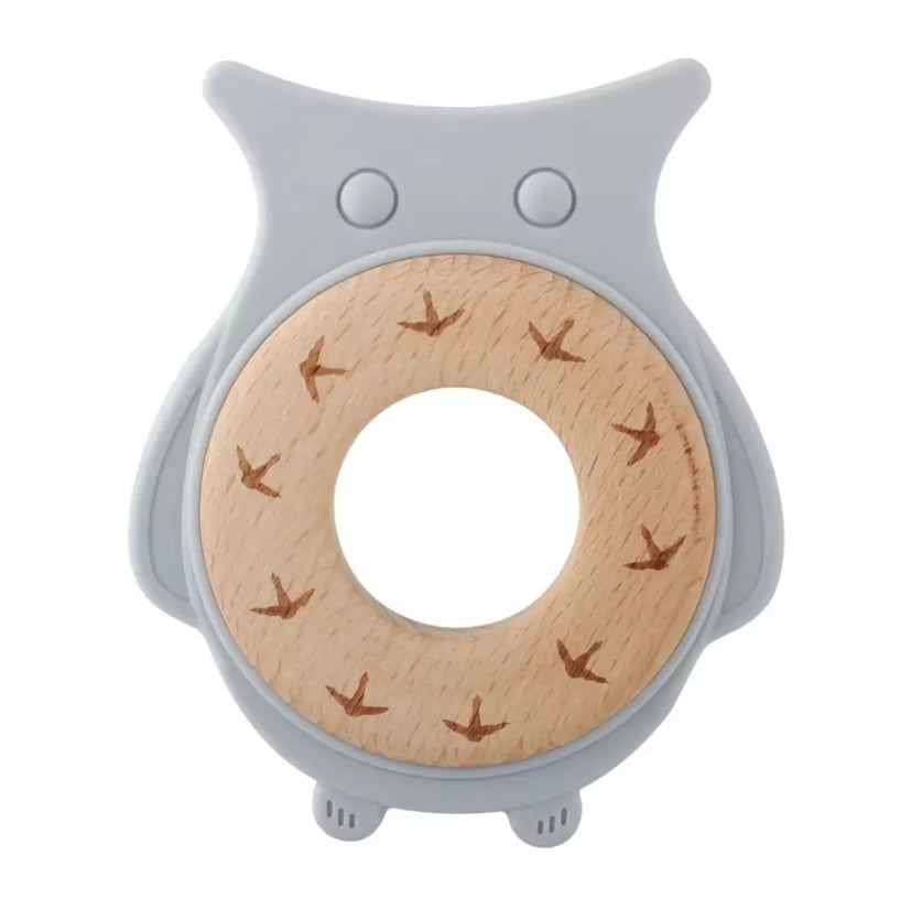 Jouet de dentition - Hibou gris