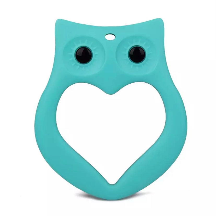 Jouet de dentition - Hibou turquoise