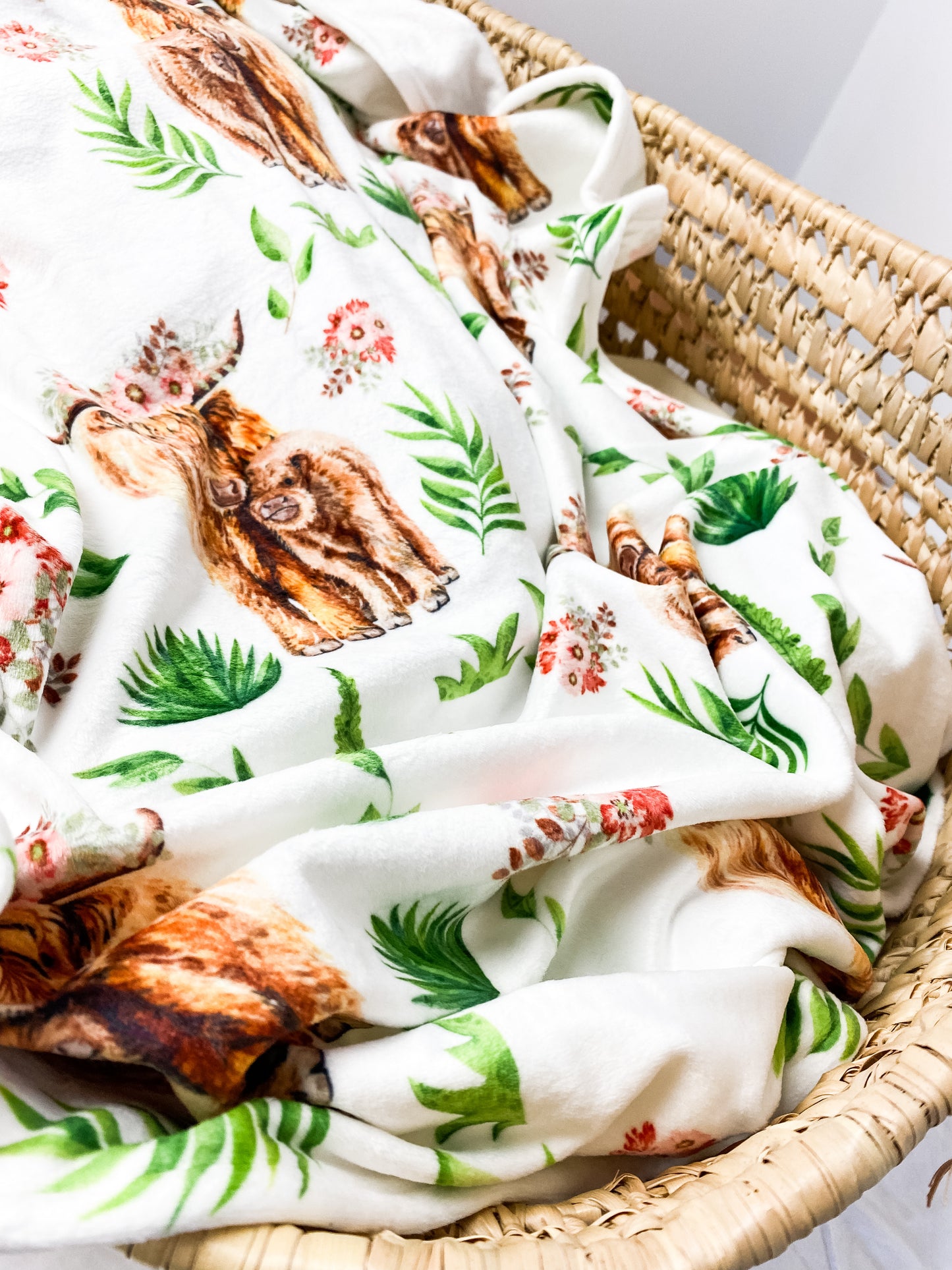 Couverture magiks - Vaches highland blanc