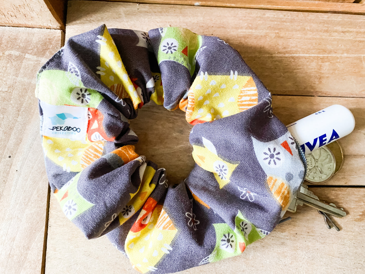 Chouchous à zip pochette - Hibou gris