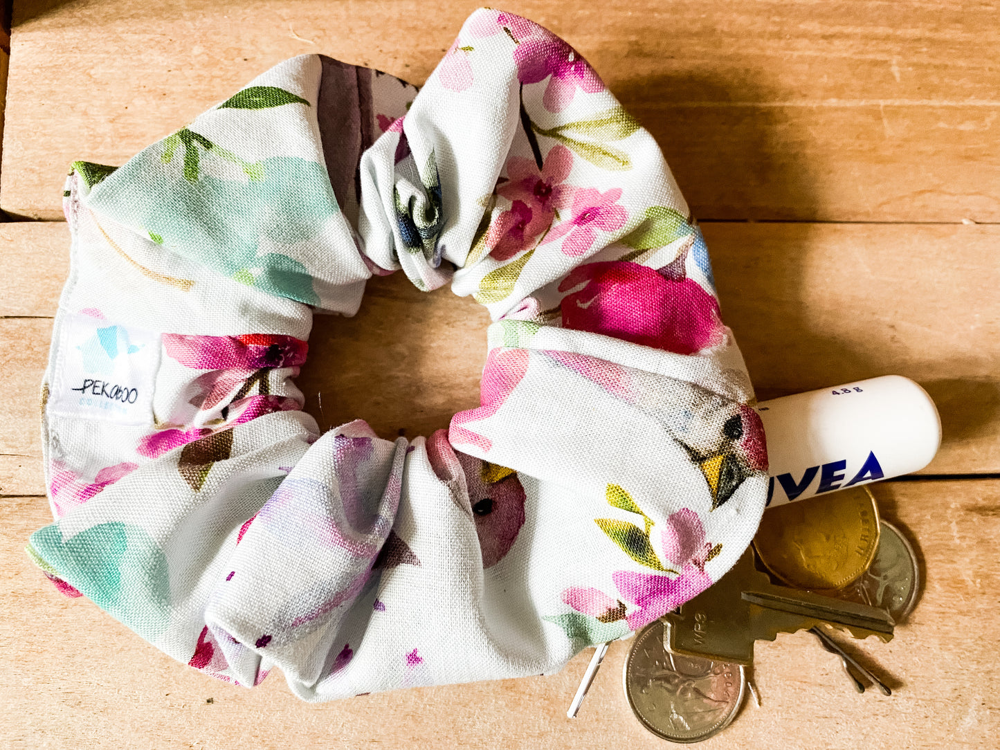 Chouchous à zip pochette - Fleuri colibri