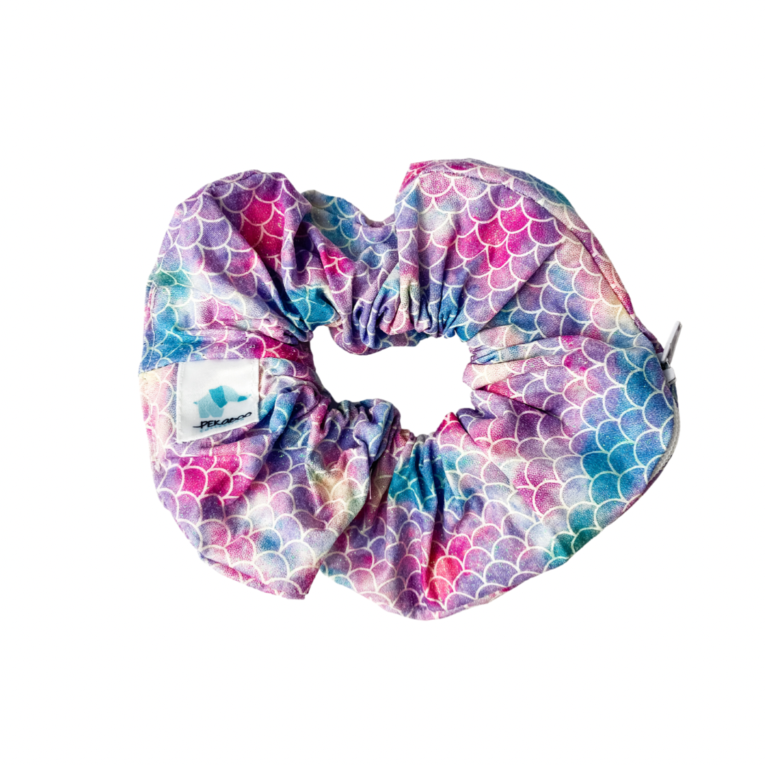 Chouchou à zip pochette - Écailles de poisson brillantes