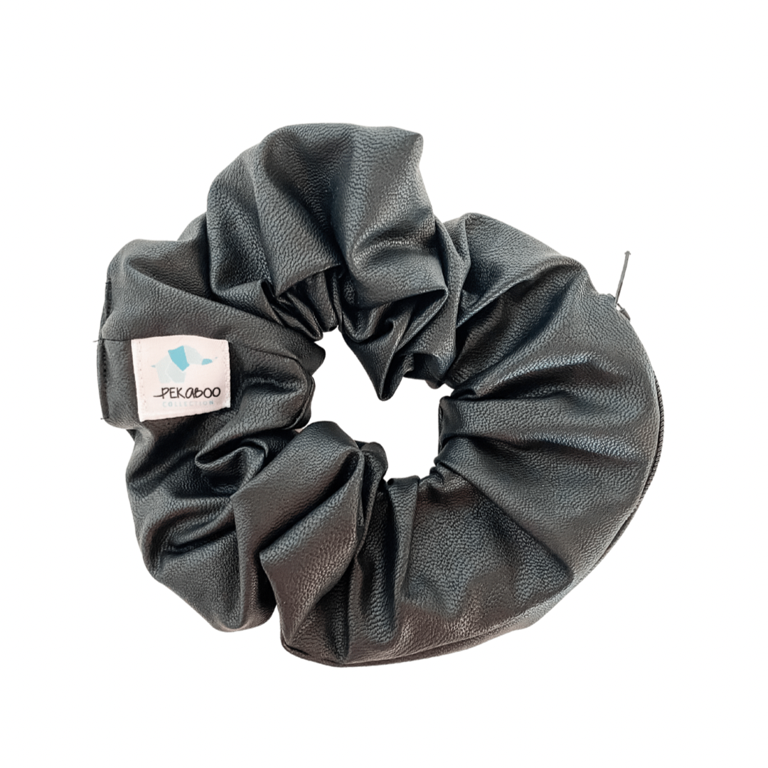 Chouchous à zip pochette - Cuirette noire