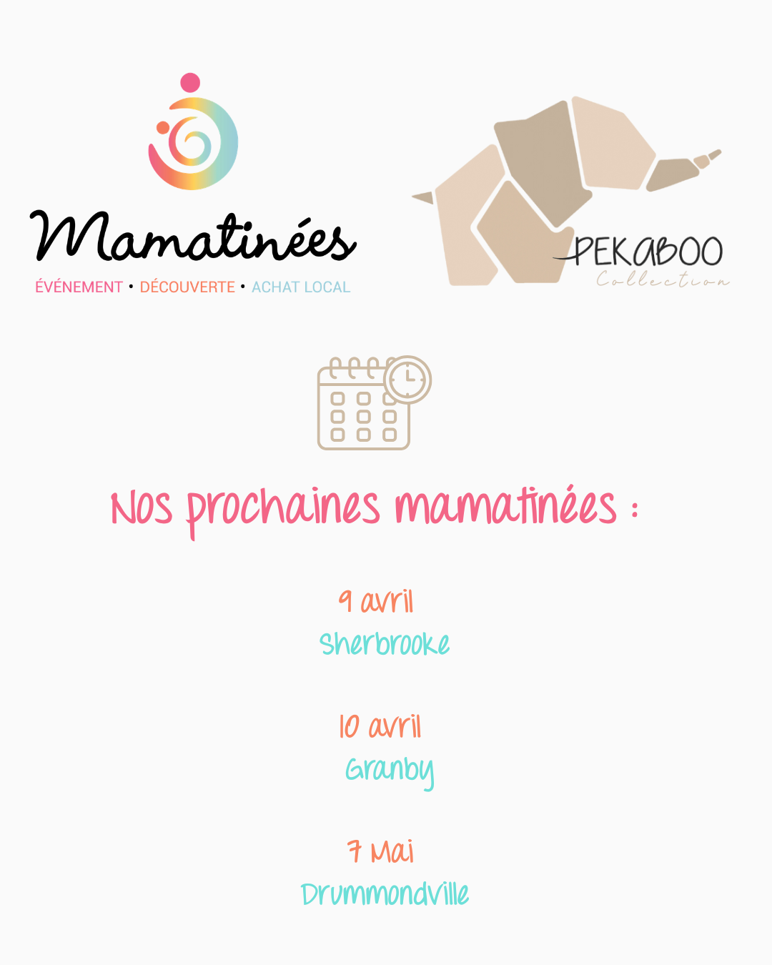 Venez nous rencontrer aux Mamatinées!