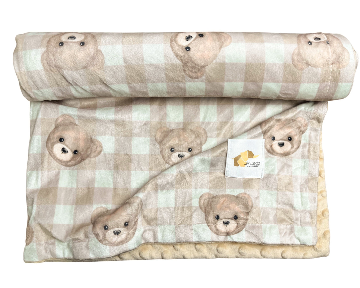 Couverture minky - Ourson beige