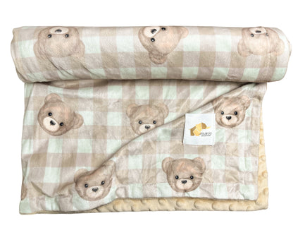 Couverture minky - Ourson beige