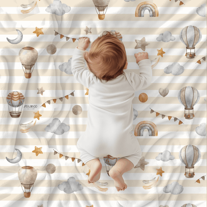 Couverture magiks - Montgolfières bold stripes