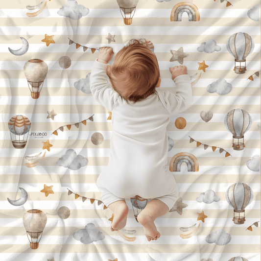 Couverture magiks - Montgolfières bold stripes