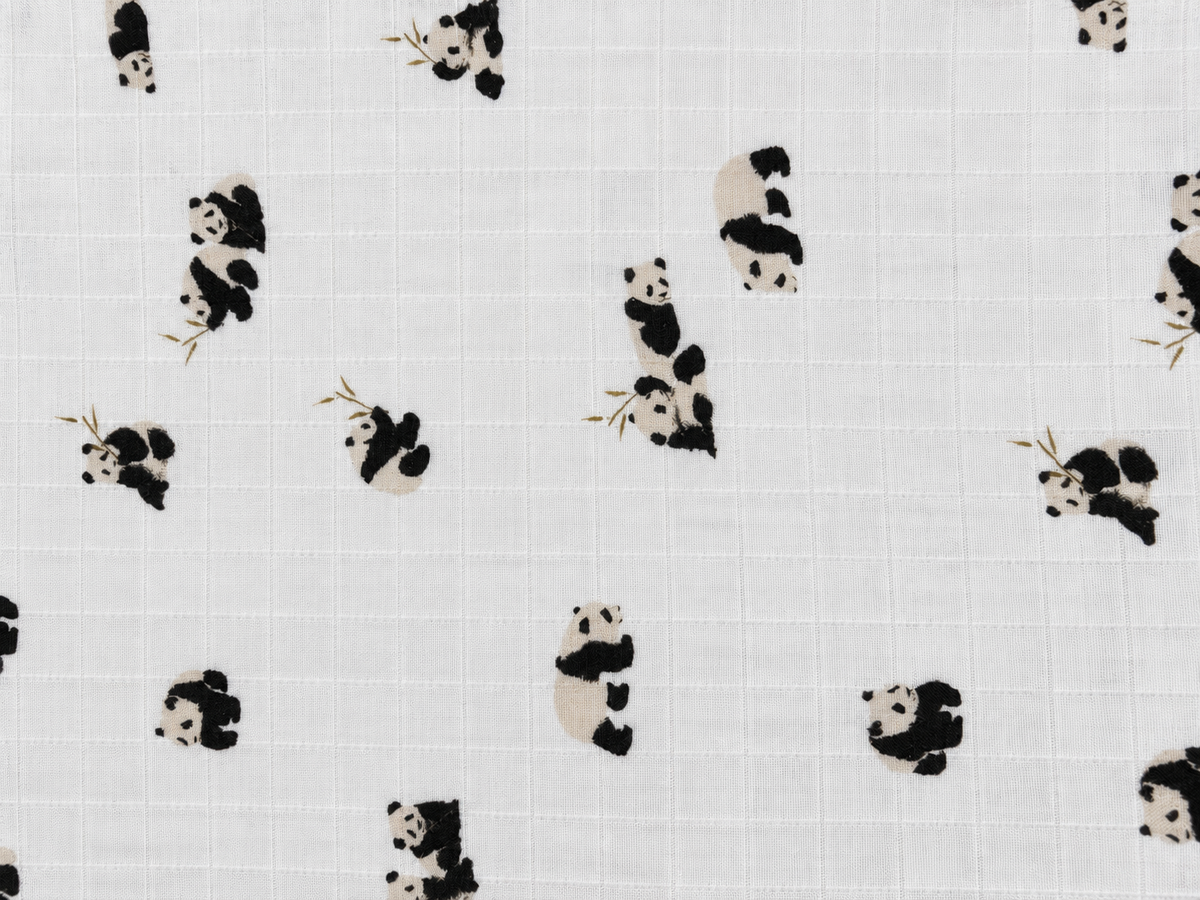 Couverture mousseline de bambou - Pandas minimaliste