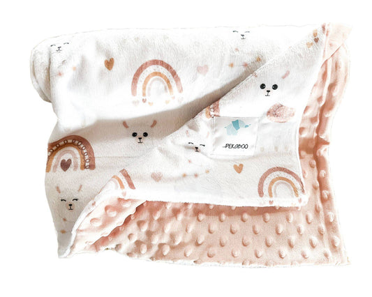 Couverture minky - Lamas beige