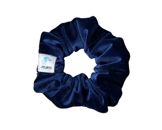 Chouchou élastique pour cheveux - Velours bleu marin