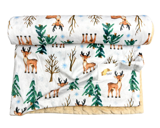 Couverture minky - Bambi & sapin