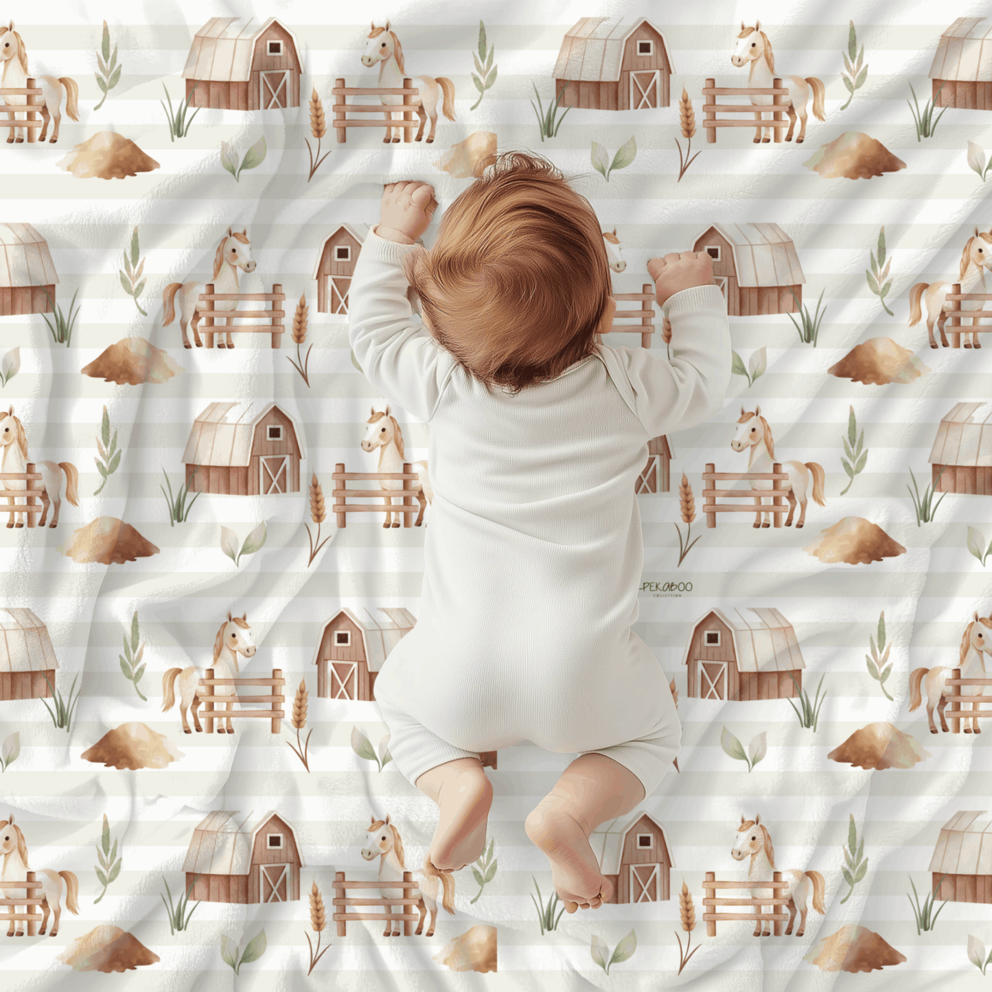 Couverture magiks - Chevaux beige bold stripes