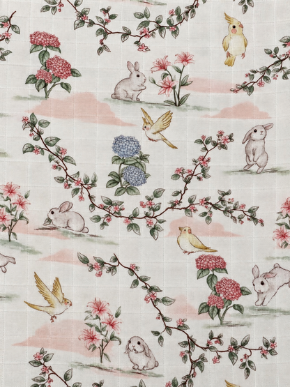 Couverture mousseline de bambou - Jardin enchanté