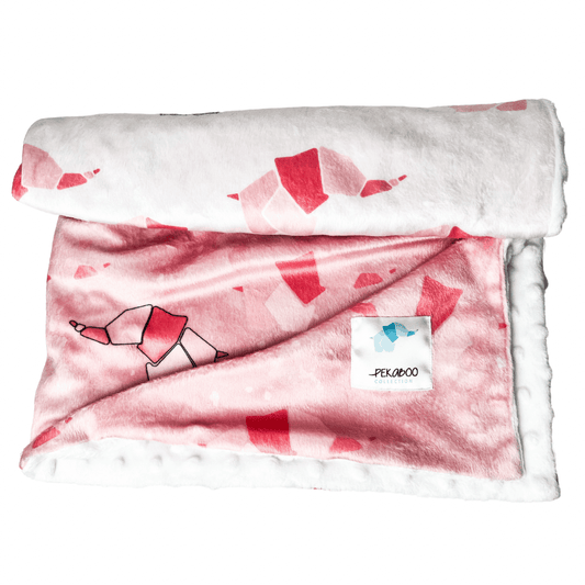 Couverture minky - Pekaboo rose