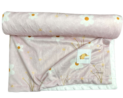 Couverture minky - Floral rose