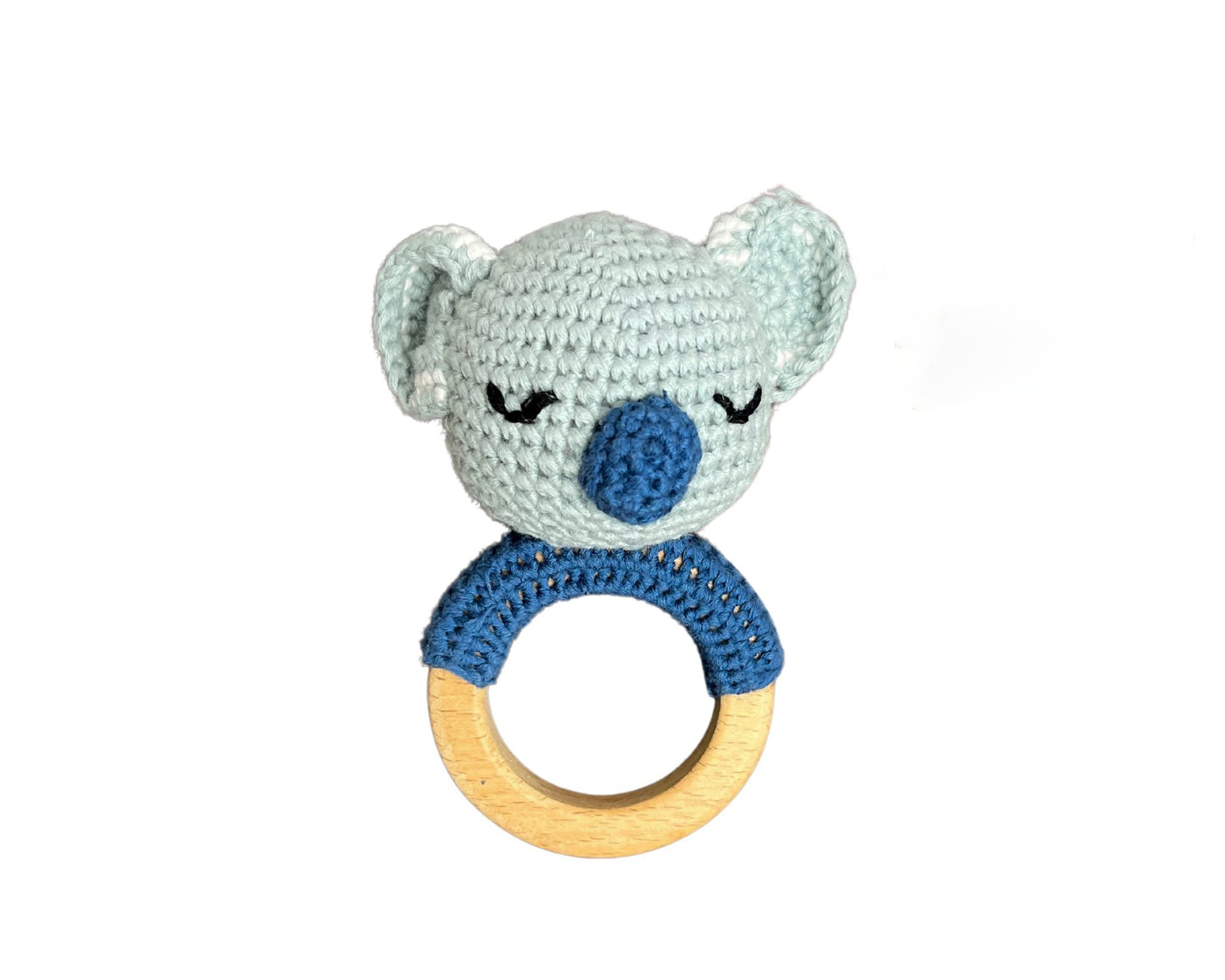 Hochet bois et crochet - Koala bleu