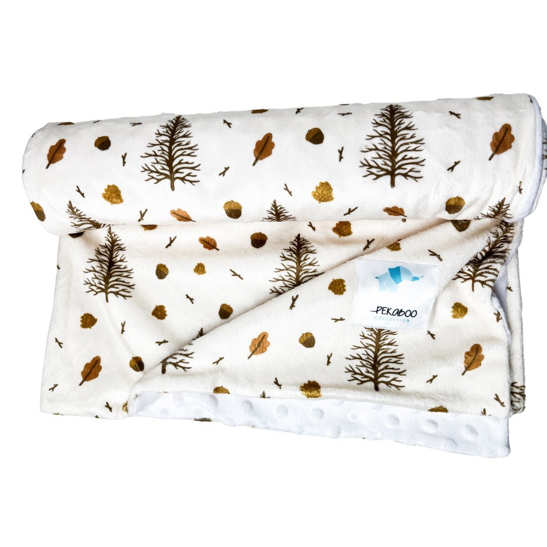 Couverture minky - Sapins boho