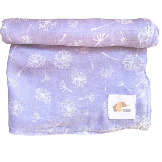 Couverture mousseline de coton - Dandelion mauve