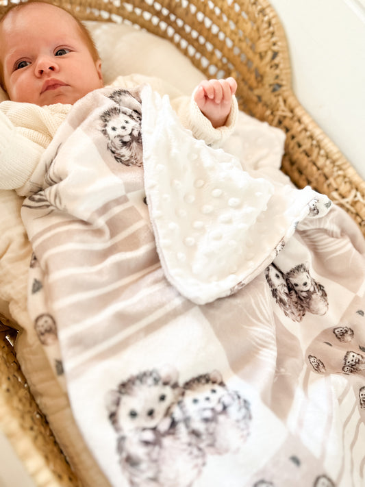 Couverture Bébé Naissance 110x75cm en Coton Couverture Minky Peluche Chaude  Enveloppanté Enfant Fille et Garçon Lavable