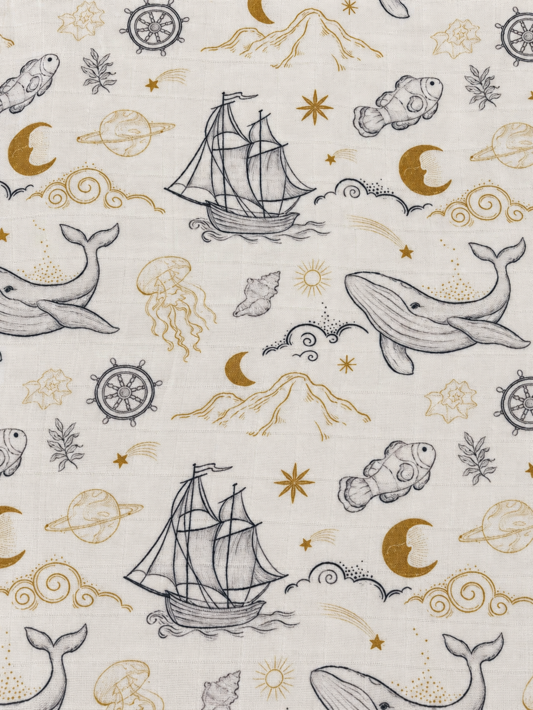 Couverture mousseline de bambou - Rêves marins