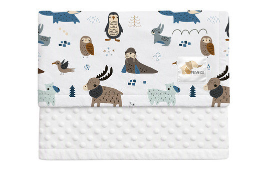 Couverture minky - Animaux bleus