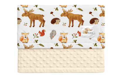 Couverture minky - Animaux d'automne