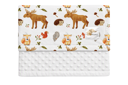 Couverture minky - Animaux d'automne