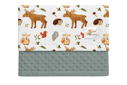 Couverture minky - Animaux d'automne