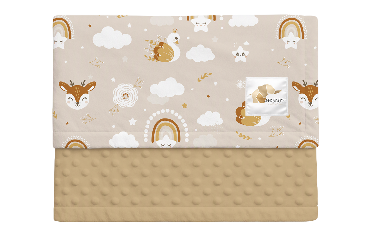 Couverture minky - Bambis et cygnes