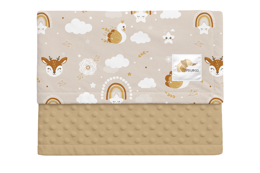 Couverture minky - Bambis et cygnes