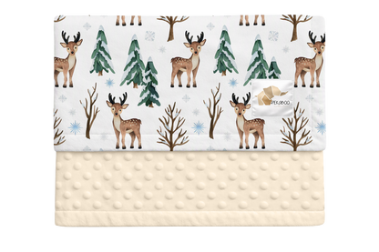 Couverture minky - Bambis et sapins