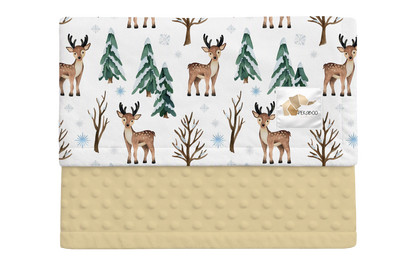 Couverture minky - Bambis et sapins