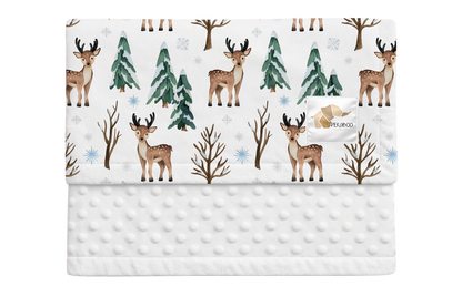 Couverture minky - Bambis et sapins