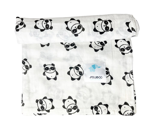 Couverture mousseline de coton - Pandas