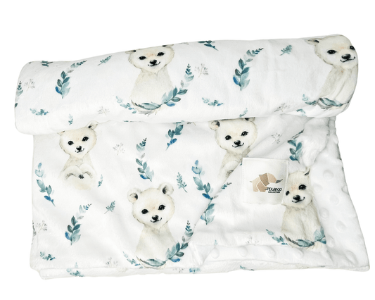 Couverture minky - Ours polaire