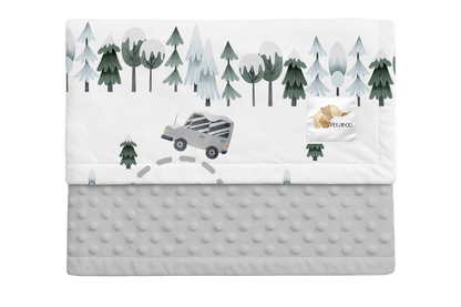 Couverture minky - Camions d'hiver