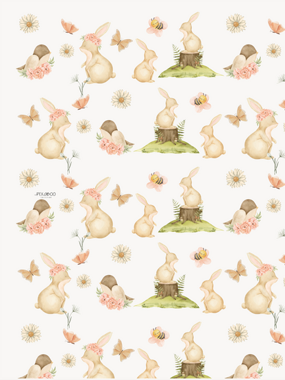 Couverture minky - Lapins abeilles