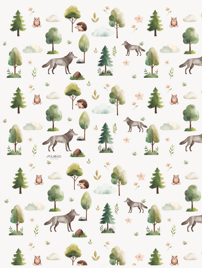 Couverture minky - Loups