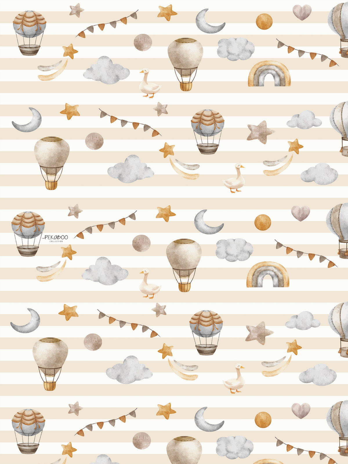 Couverture minky - Montgolfières Bold stripes