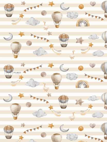 Couverture minky - Montgolfières Bold stripes