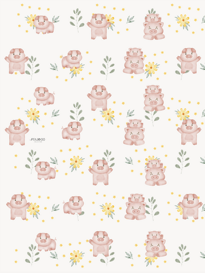 Couverture minky - Petits cochons roses