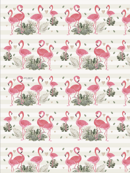 Couverture magiks - Petits flamants rêveurs bold stripes