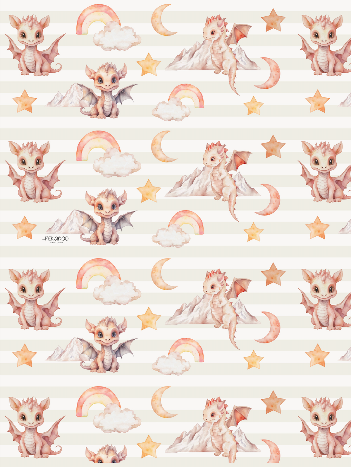 Couverture magiks - Dragons roses bold stripes
