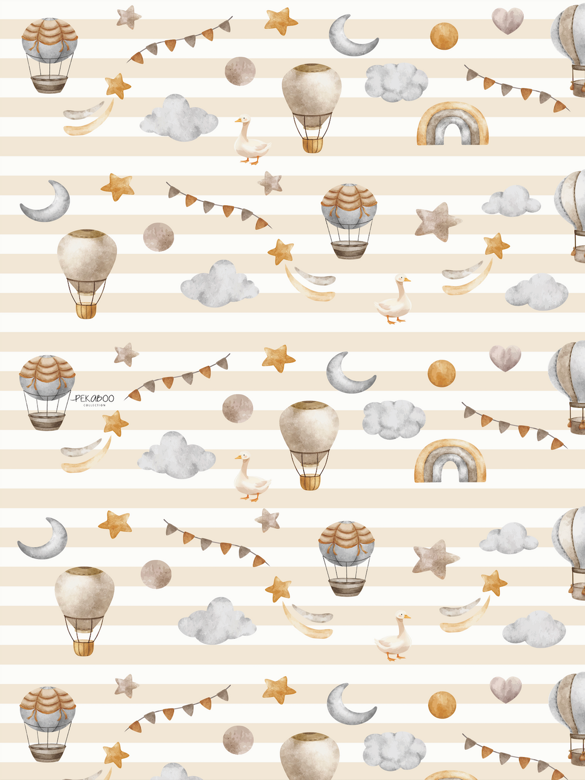 Couverture magiks - Montgolfières bold stripes