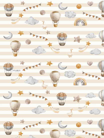 Couverture magiks - Montgolfières bold stripes