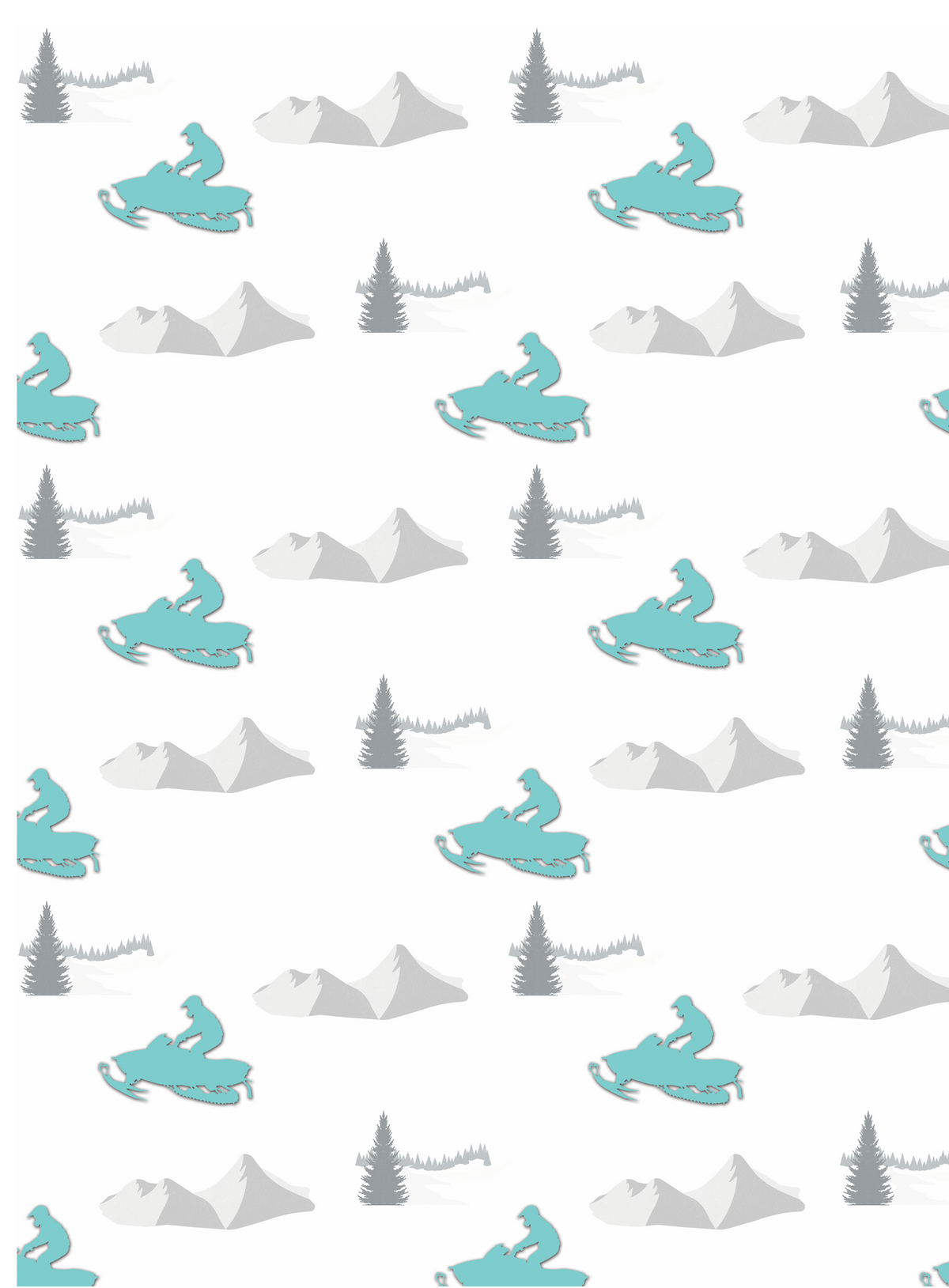 Couverture minky - Motoneiges turquoise
